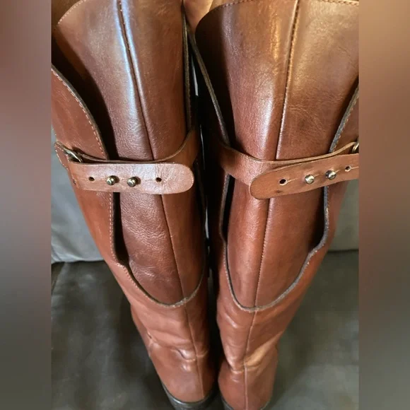 Sesto Meucci Women's Shoes Brown Leather Zip Up Knee High Fashion Boots Size 8.5 - Picture 14 of 16